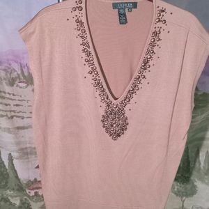 Ralph lauren sweater vest with beaded collar